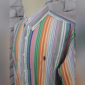 Ralph Lauren Men's Classic Fit Button Down Shirt Colorful Striped Size 2XL XXL